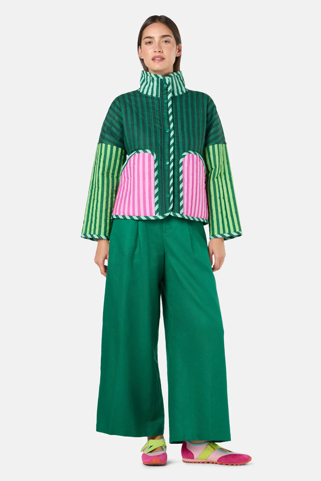 Abstract Flower Quilted Reversible Jacket - Image 5