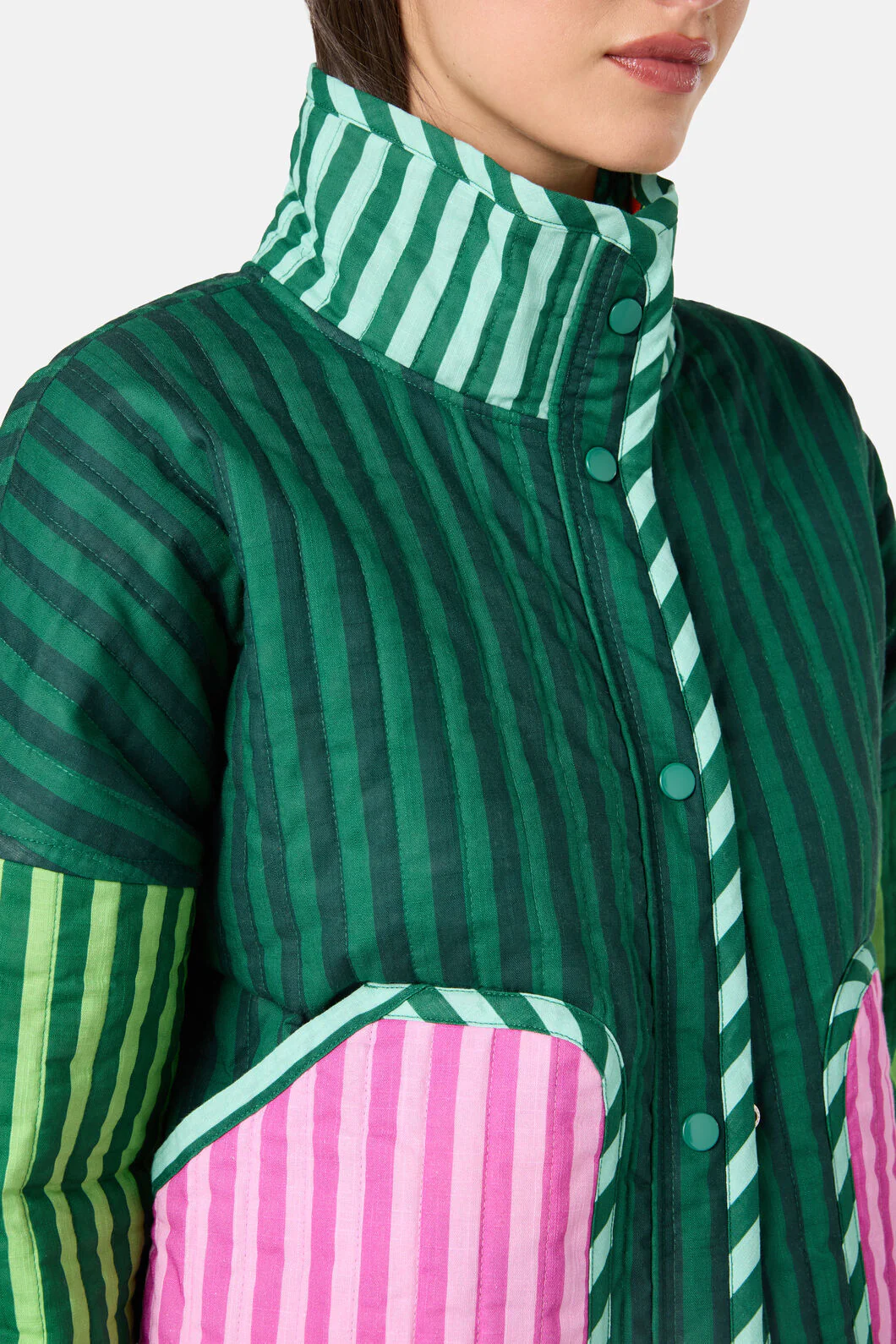 Abstract Flower Quilted Reversible Jacket - Image 8