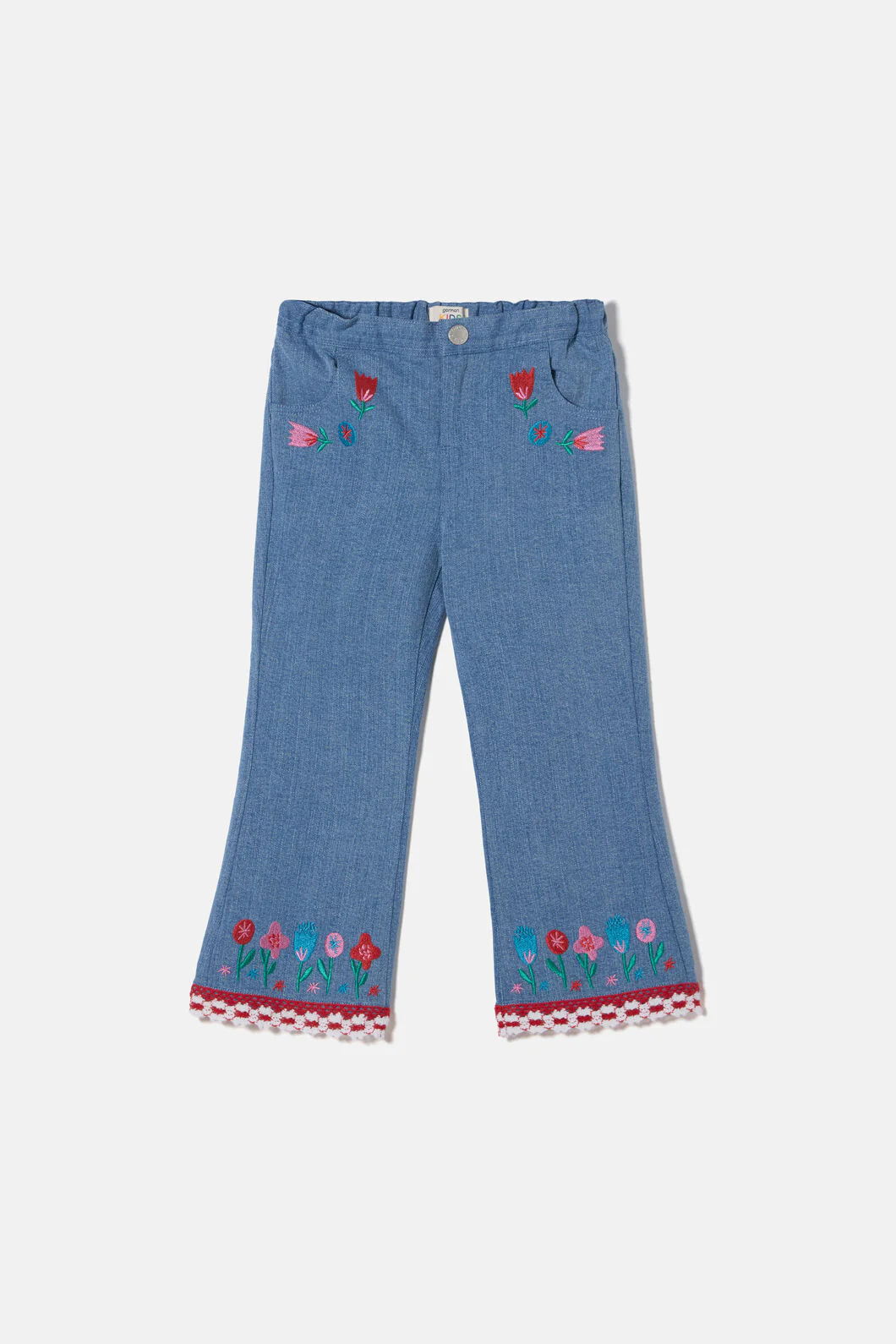 Embroidery Flowers Kids Pants - Image 4