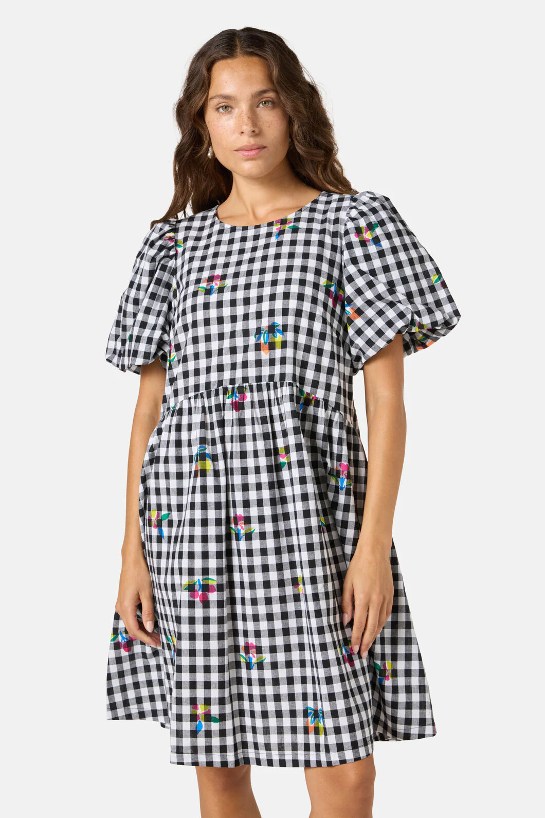Fleur Check Smock Dress