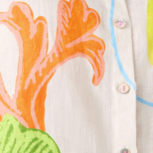 Fleur Tango Print Linen Shirt - Image 7