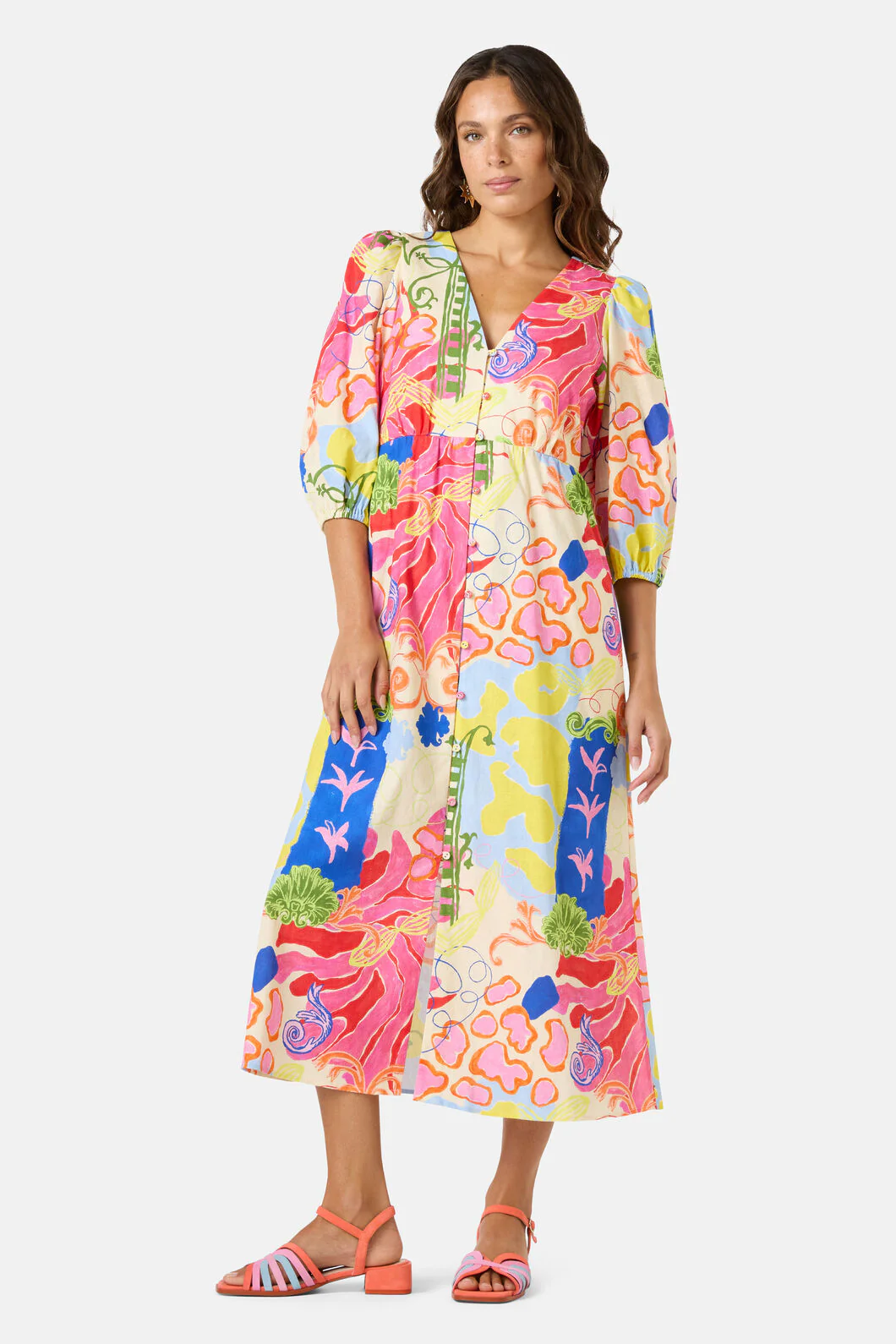 Fleur Tango Print Long Dress