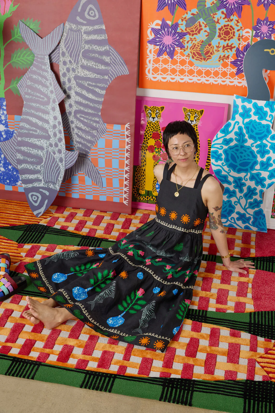 Gone Fishing Print Long Dress - Image 6