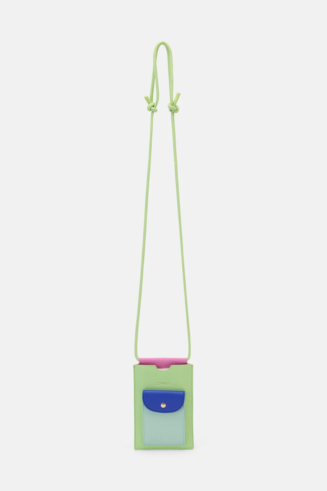 Green Colour Block Phone Bag