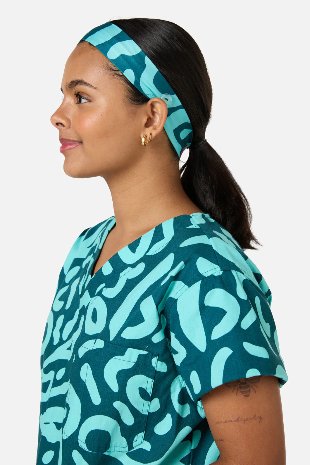 Green Ripple Scrub Headband - Image 2