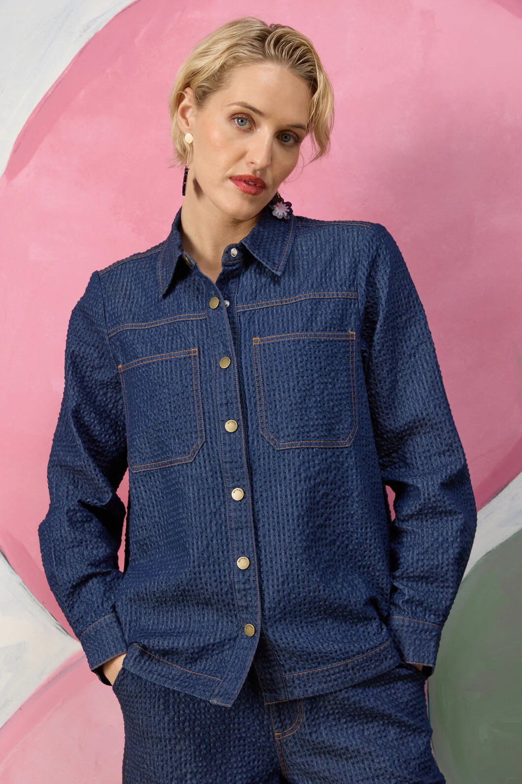 Imogen Seersucker Denim Shirt