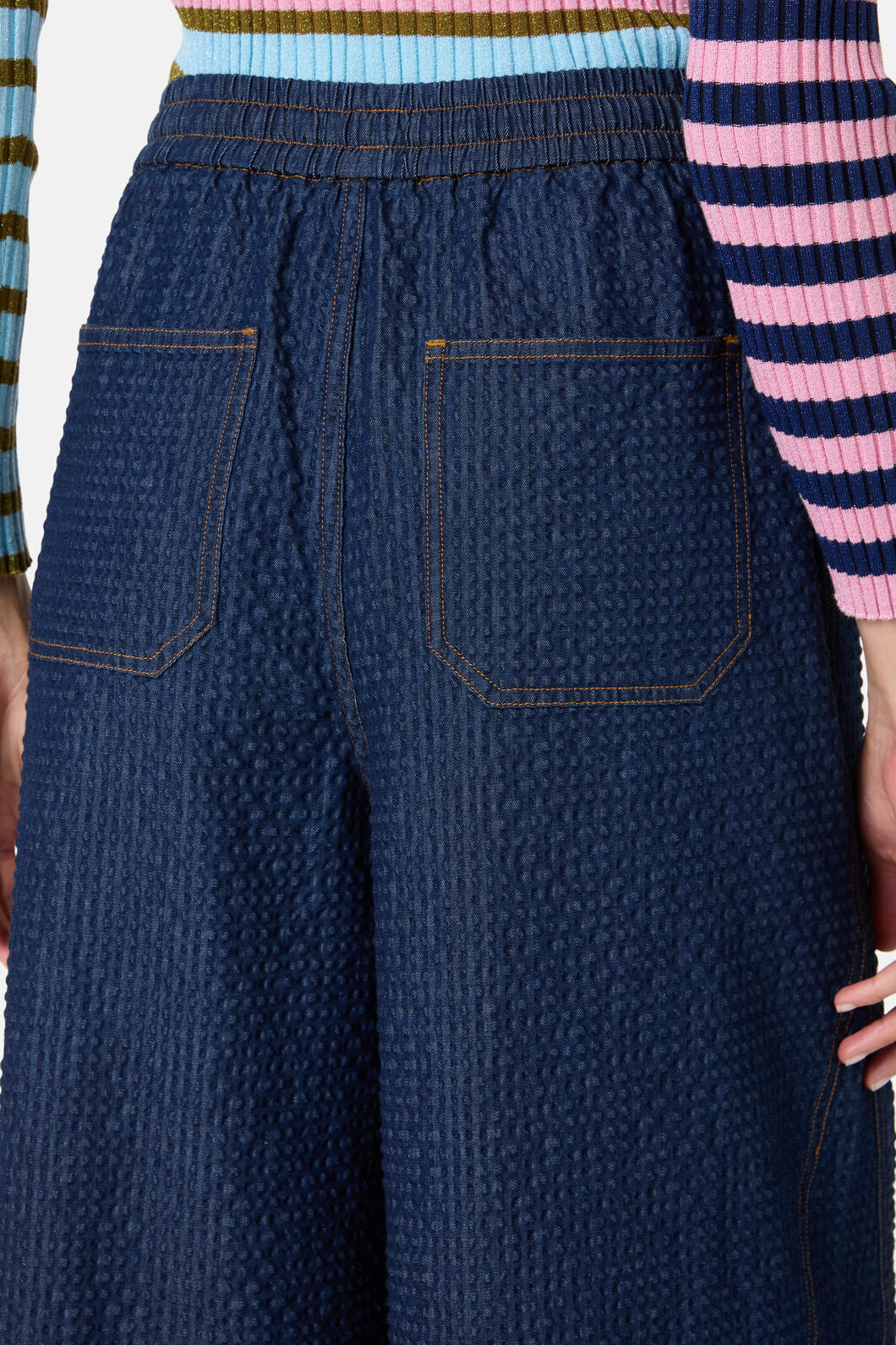 Imogen Seersucker Denim Culotte - Image 7