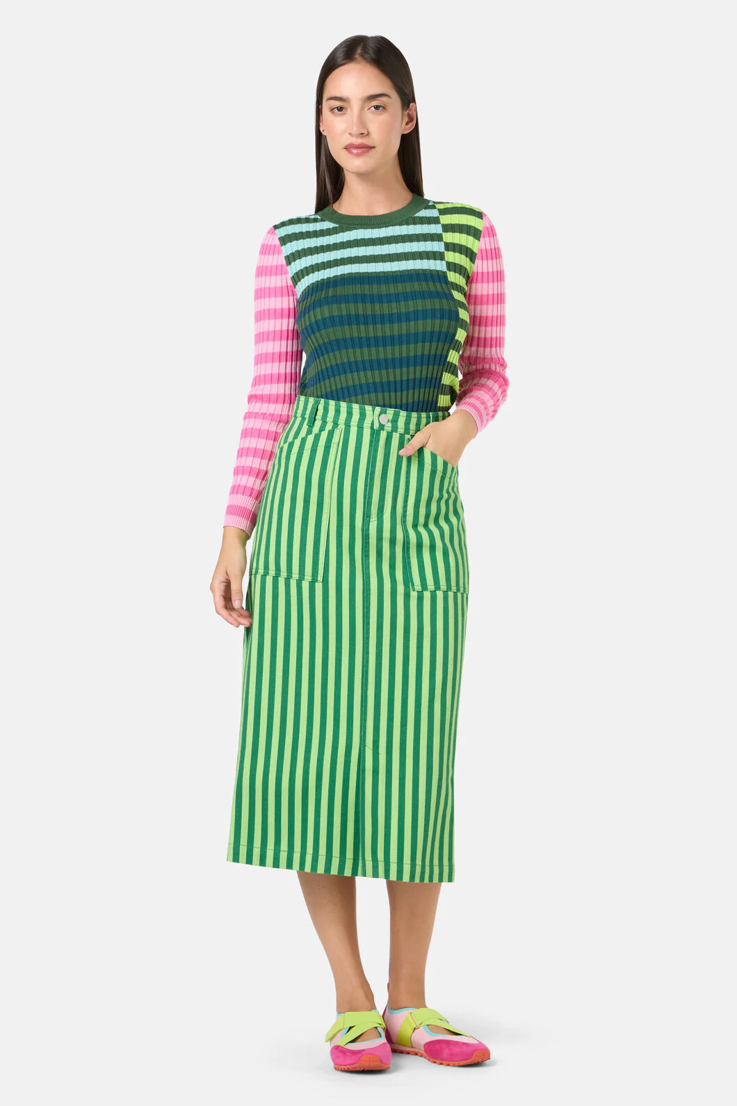 Linea Stripe Knit Top - Image 6