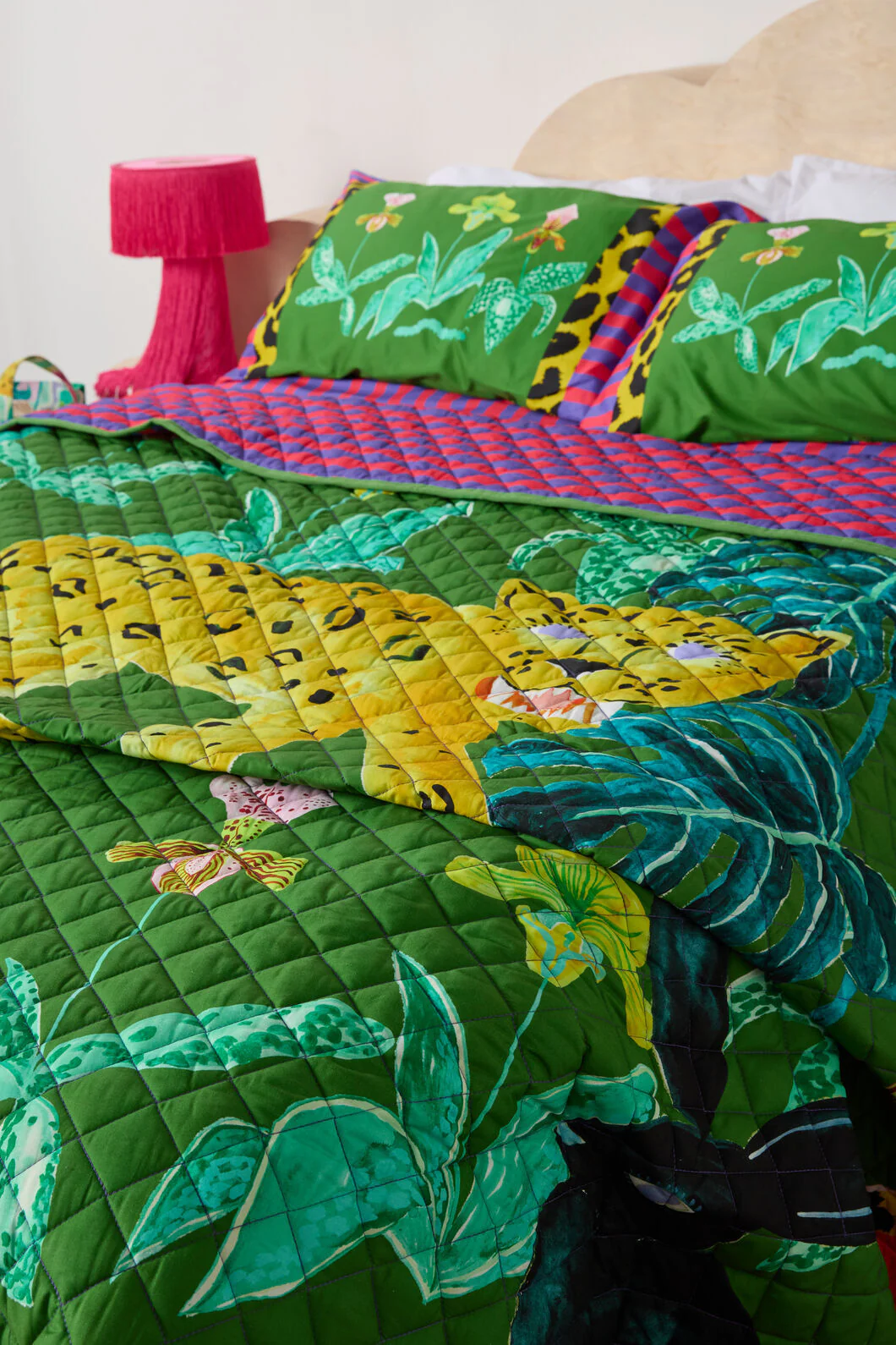 Orchid Safari Quilted Coverlet Q/K