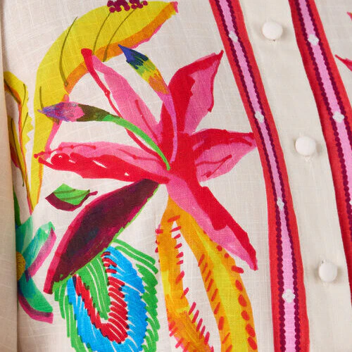 Papaya Palm Long Shirt Dress - Image 9