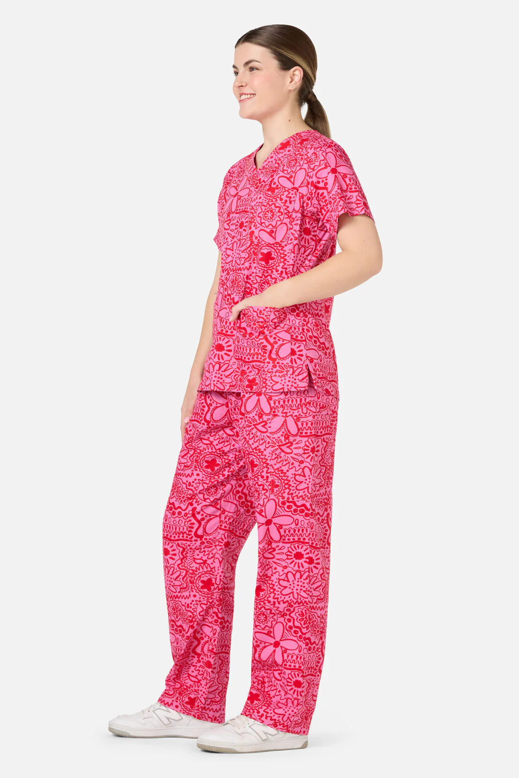 Pink Daisy Mae Scrub Set - Image 2