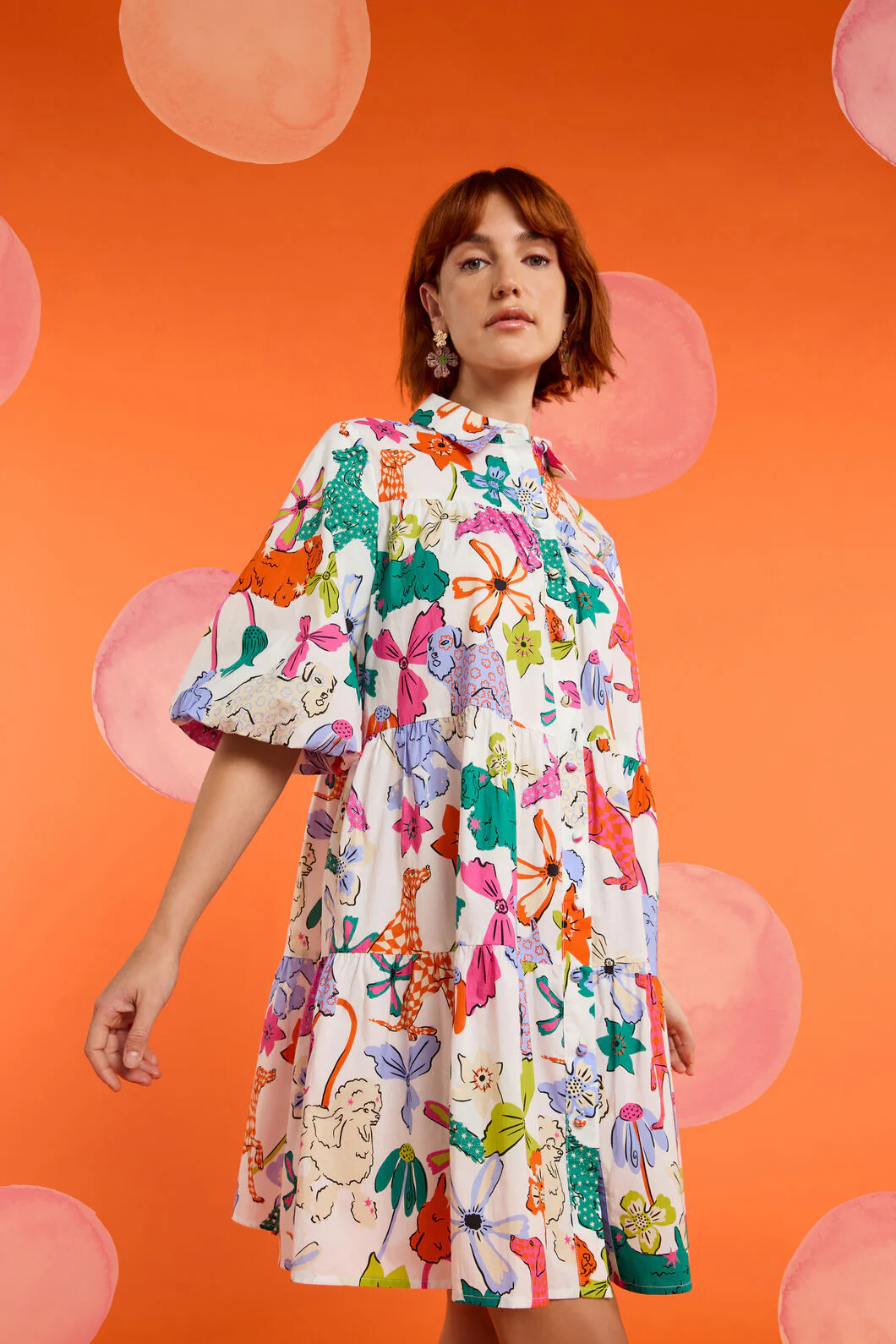 So Fetch Print Shirt Dress