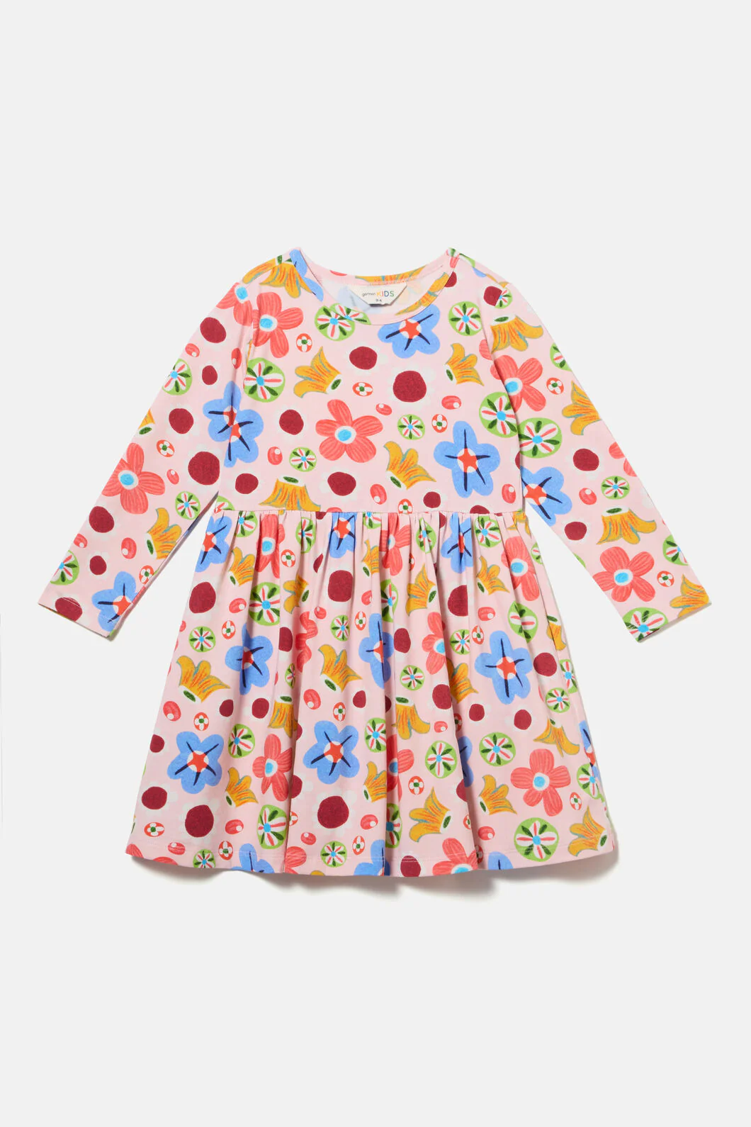 Spotty Floral Kids Jersey Dress - Image 2
