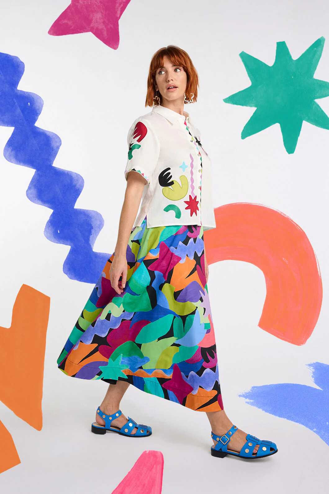 Tangled Tropic Midi Skirt