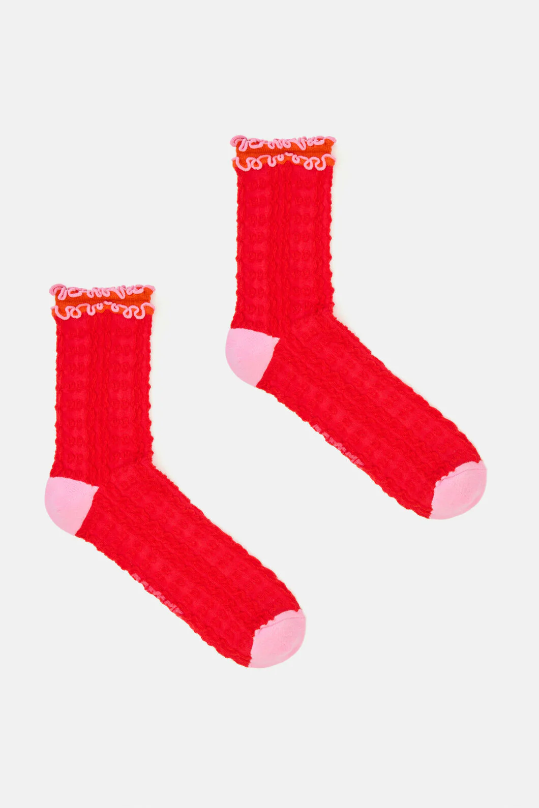 Wiggle Pointelle Sock Red
